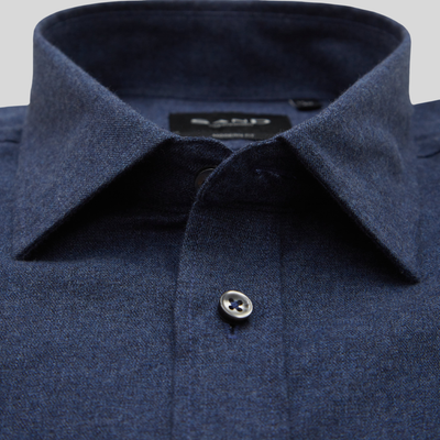 Soft Brushed Twill Cotton Shirt - Blue