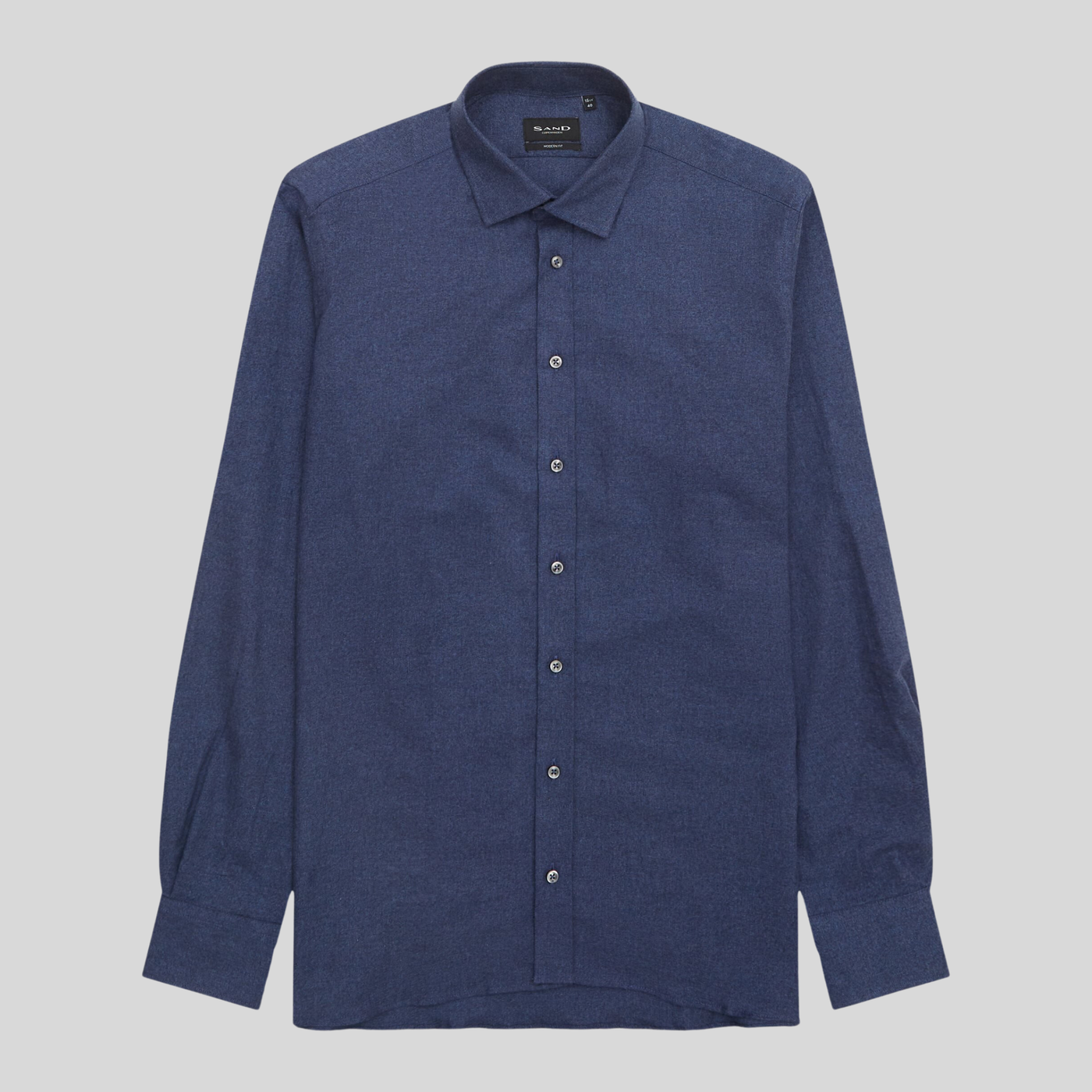 Soft Brushed Twill Cotton Shirt - Blue