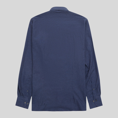 Soft Brushed Twill Cotton Shirt - Blue