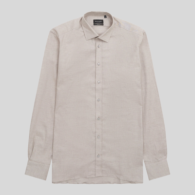 Soft Brushed Twill Cotton Shirt - Tan