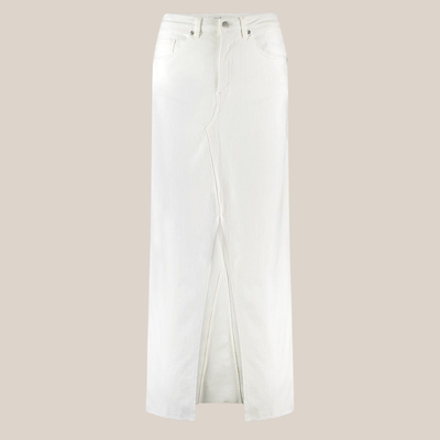 Gotstyle Fashion - Circle Of Trust Skirts Front Split 5-Pocket Maxi Denim Skirt - White