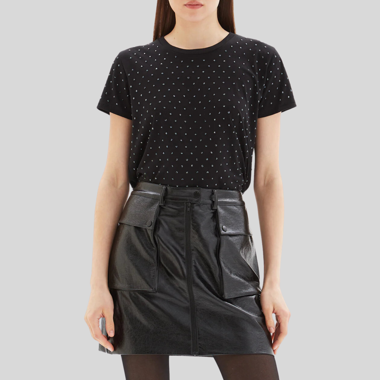 All-Over Studs Jersey Tee - Black