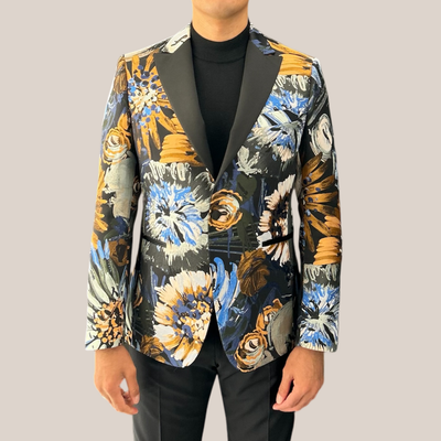 tuxedo jacket floral multicolours