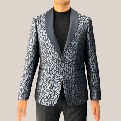 Dinner Jacket Leaves Design - Blue