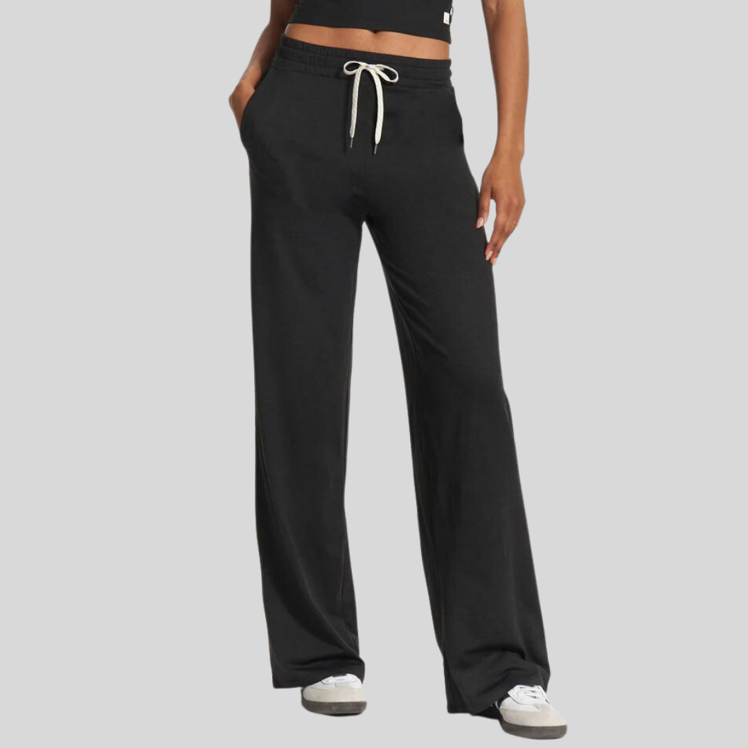 Gotstyle Fashion - Vuori Joggers Wideleg Drawcord Elastic Waist Pant - Black