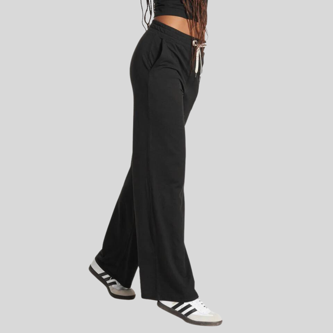 Gotstyle Fashion - Vuori Joggers Wideleg Drawcord Elastic Waist Pant - Black