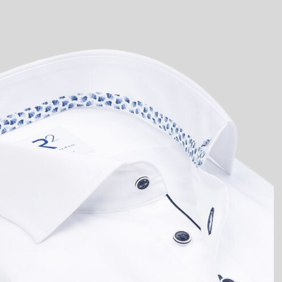 Gotstyle Fashion - R2 Amsterdam Collar Shirts Twill Contrast Shirt - White