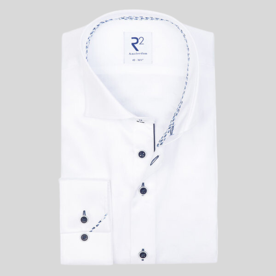 Gotstyle Fashion - R2 Amsterdam Collar Shirts Twill Contrast Shirt - White