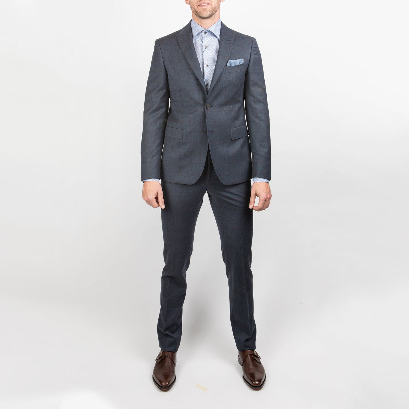 Gotstyle Fashion - Lab Suits Windowpane Check Peak Lapel Suit