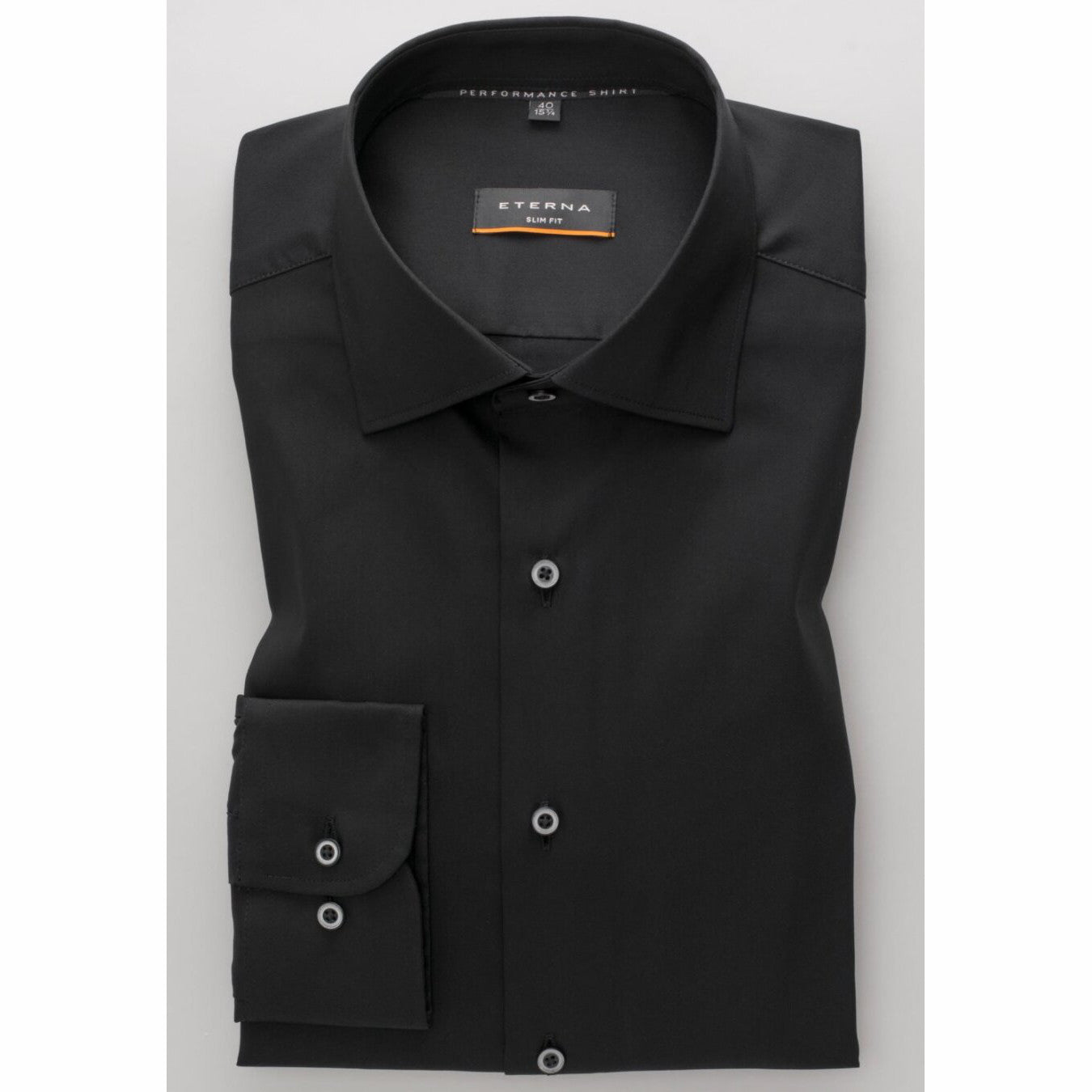 Gotstyle Fashion - Eterna Collar Shirts Twill Slim Fit Performance Shirt - Black