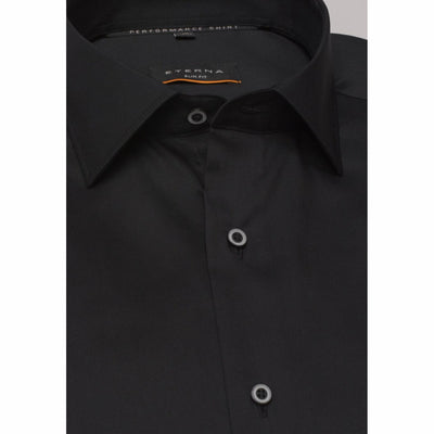 Gotstyle Fashion - Eterna Collar Shirts Twill Slim Fit Performance Shirt - Black