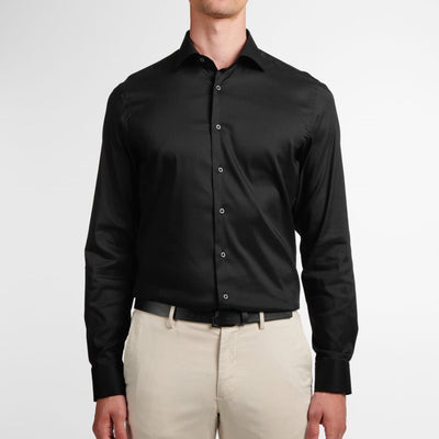 Gotstyle Fashion - Eterna Collar Shirts Twill Slim Fit Performance Shirt - Black