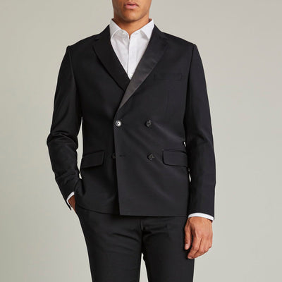 Gotstyle Fashion - Matinique Tuxedo Double Breasted Notch Lapel Tuxedo Blazer - Black