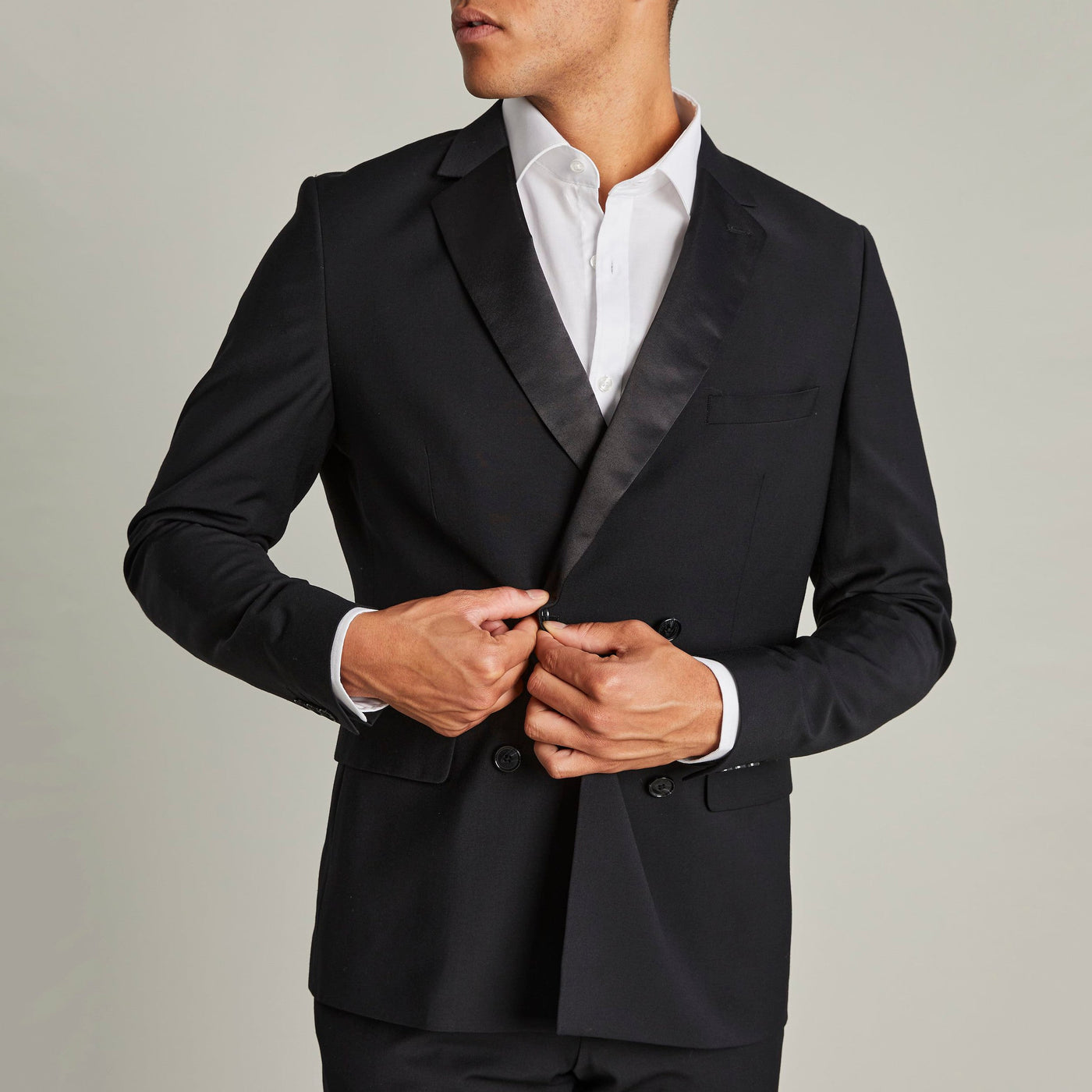 Gotstyle Fashion - Matinique Tuxedo Double Breasted Notch Lapel Tuxedo Blazer - Black