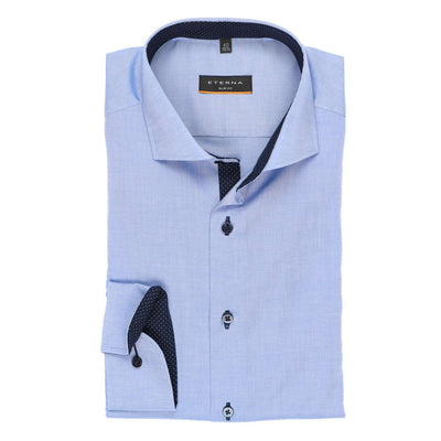 Gotstyle Fashion - Eterna Collar Shirts Oxford Slim Fit Cutaway Collar Shirt - Blue