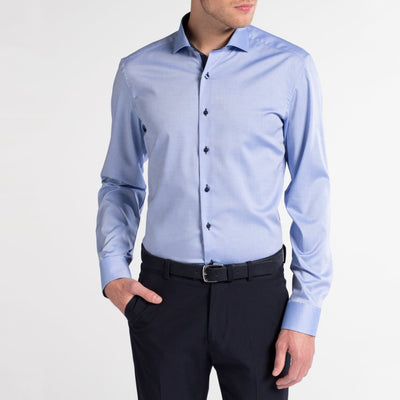 Gotstyle Fashion - Eterna Collar Shirts Oxford Slim Fit Cutaway Collar Shirt - Blue