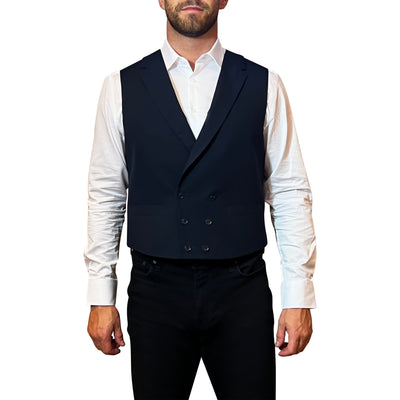 Gotstyle Fashion - NYFS Vests Seersucker Double Breasted Cotton Vest - Navy