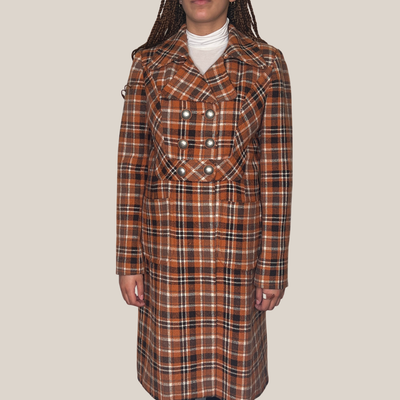 Gotstyle Fashion - Papamkt Papamkt Tailored DB Wool Checks Coat w Button Details - Orange