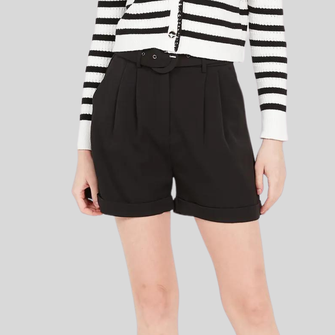 Gotstyle Fashion - Suncoo Shorts Flared Short with Belt - Black