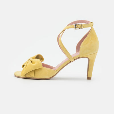 Gotstyle Fashion - Copenhagen Shoes Shoes Suede Stiletto Sandal with Bow - Yellow