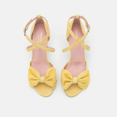 Gotstyle Fashion - Copenhagen Shoes Shoes Suede Stiletto Sandal with Bow - Yellow