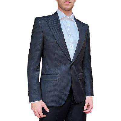 Gotstyle Fashion - NYFS Blazers Sparkle Houndstooth Peak Lapel Blazer - Navy