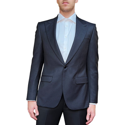 Gotstyle Fashion - NYFS Blazers Sparkle Houndstooth Peak Lapel Blazer - Navy