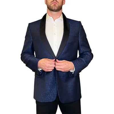 Gotstyle Fashion - NYFS Tuxedo Paisley Tuxedo Jacket Shawl Collar - Navy