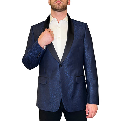 Gotstyle Fashion - NYFS Tuxedo Paisley Tuxedo Jacket Shawl Collar - Navy