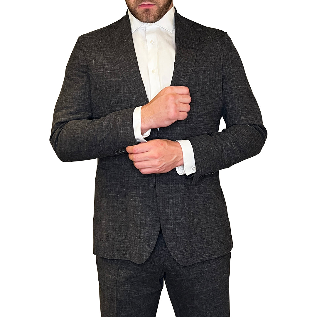 Gotstyle Fashion - Jack Victor Suits Patch Pocket Heathered Suit - Charcoal