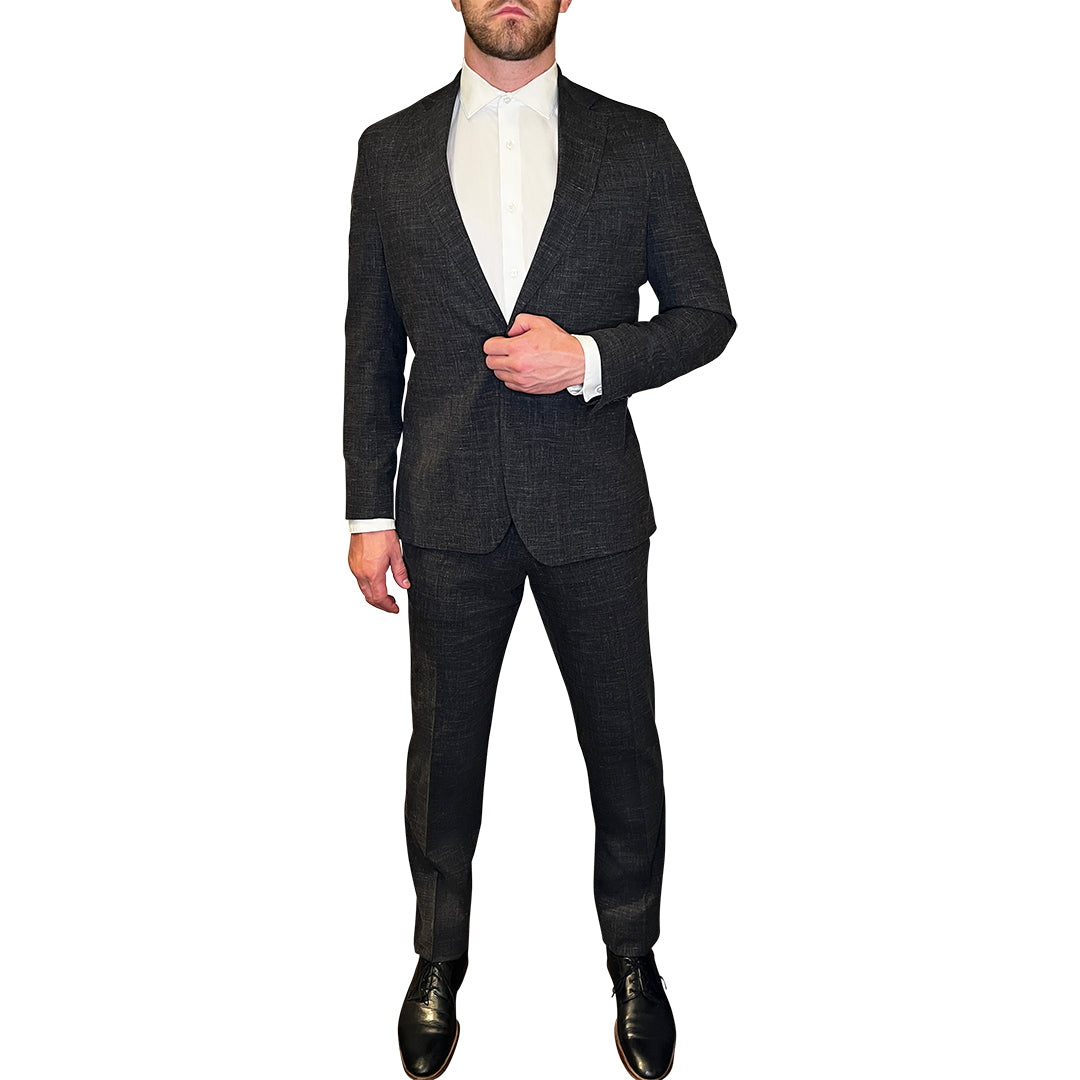 Gotstyle Fashion - Jack Victor Suits Patch Pocket Heathered Suit - Charcoal