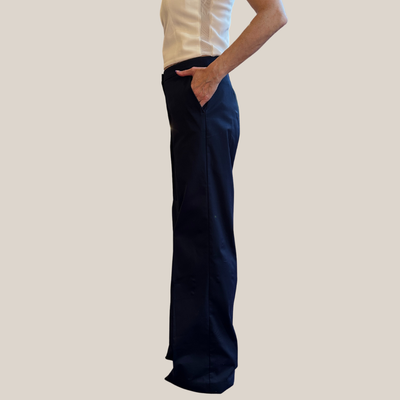 Gotstyle Fashion - Normeet Pants Wide Leg Cotton Pants - Navy