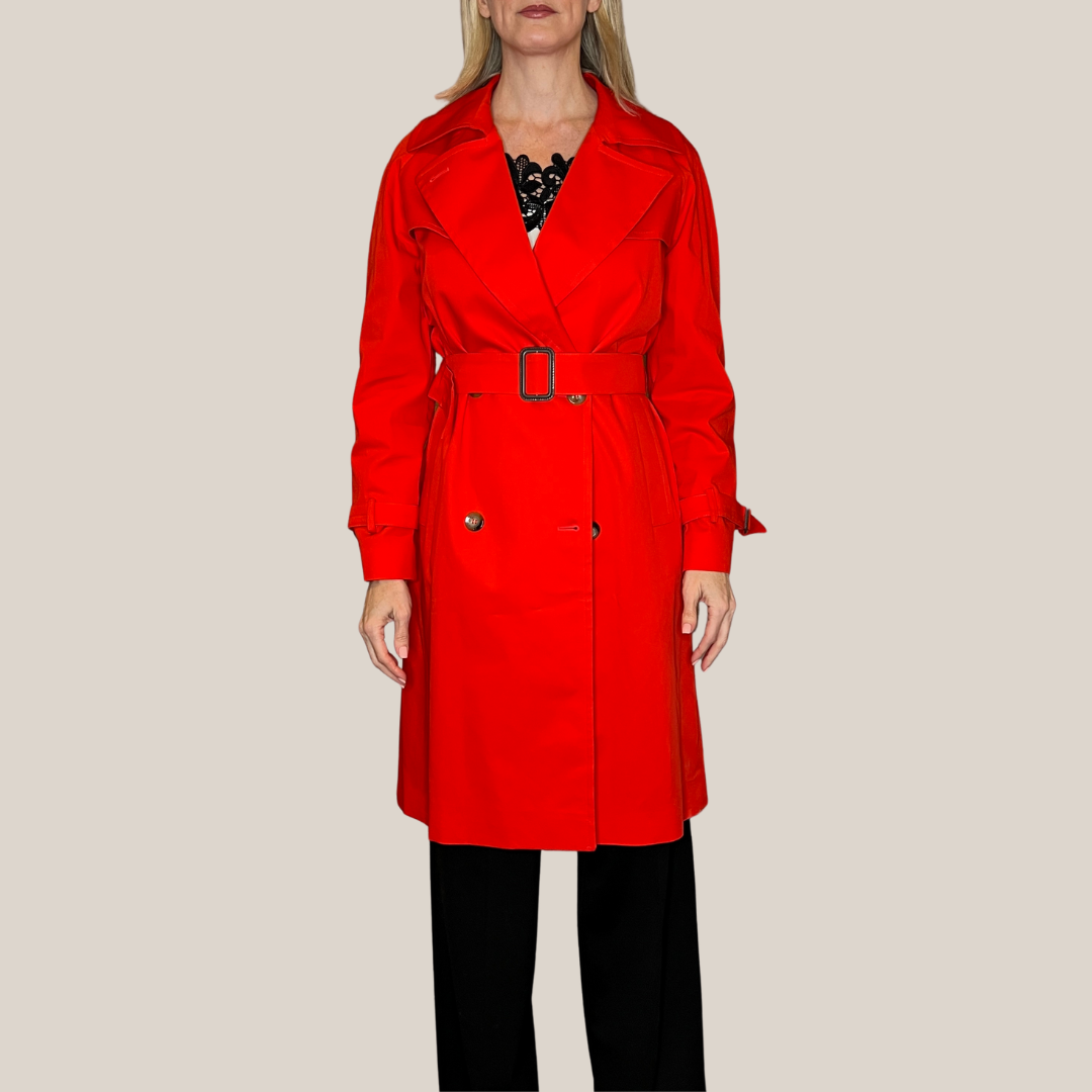 Gotstyle Fashion - Normeet Jackets Double Breasted Cotton Trench Coat - Red