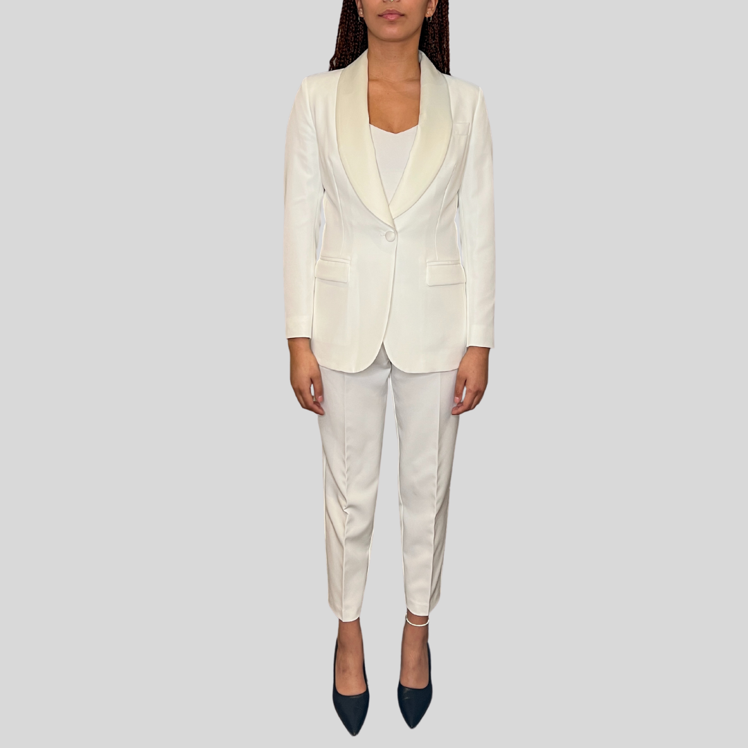 Gotstyle Fashion - Normeet Blazers Shawl Collar Blazer - White