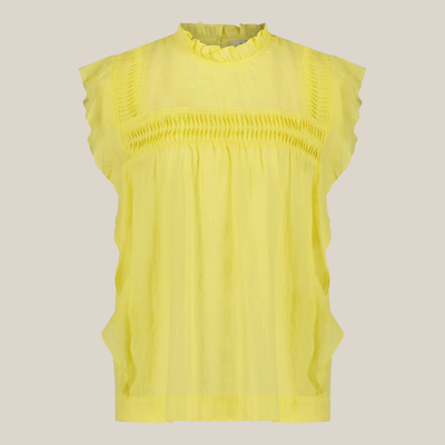 Gotstyle Fashion - Circle Of Trust Blouses Sleeveless Blouse with Ruffles - Yellow