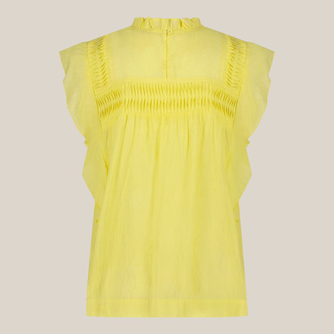 Gotstyle Fashion - Circle Of Trust Blouses Sleeveless Blouse with Ruffles - Yellow